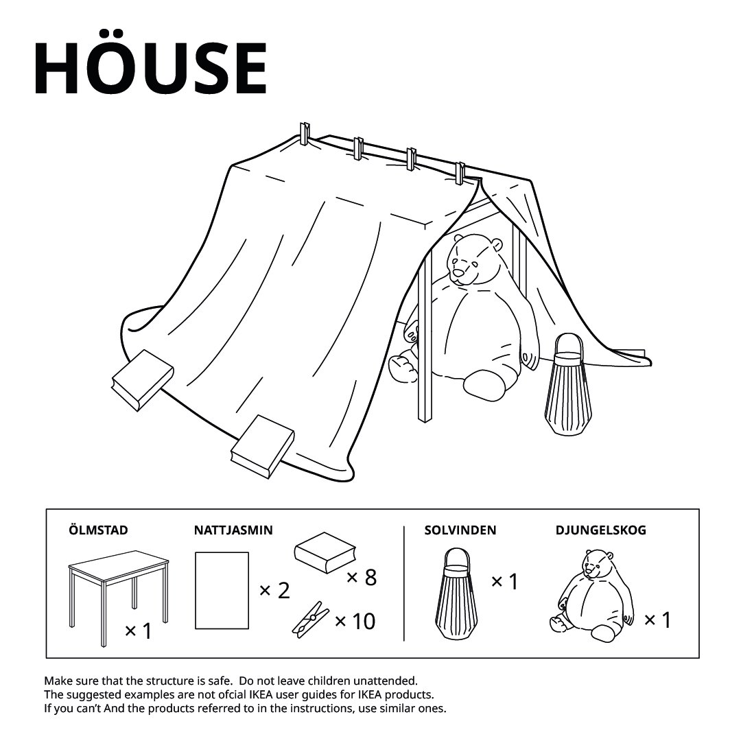 Ikea tiene las instrucciones para construir casa de juegos para tus hijos/as