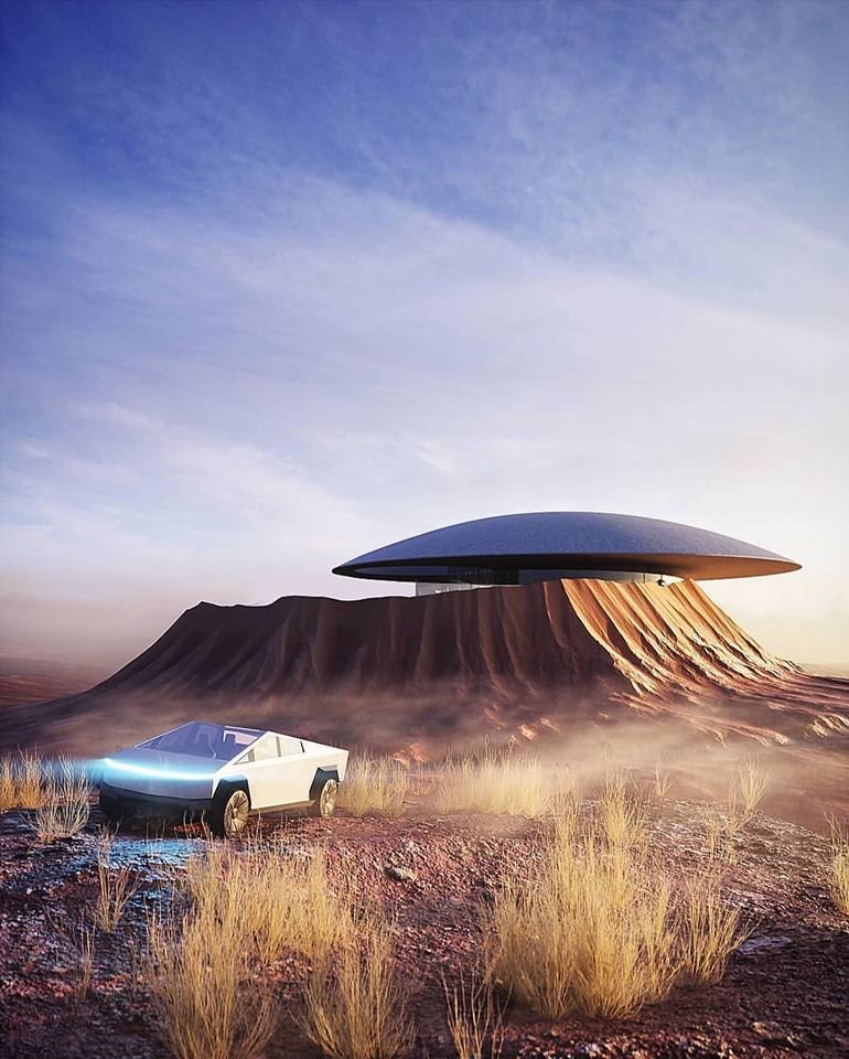 un arquitecto diseña una moderna casa en Marte para Elon Musk