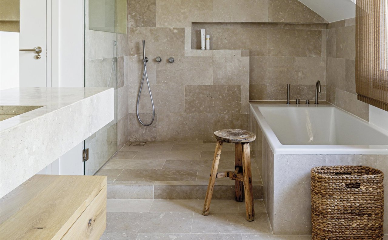 Nuevo Estilo - Diseño y Arquitectura  Ducha y bañera, Baños de estilo  rústico, Decoración de unas